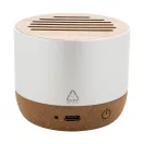 Boxa portabila, 400 mAh, 2509E17517, Everestus, Ø70x59 mm, Aluminiu, Bambus, Argintiu