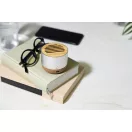 Boxa portabila, 400 mAh, 2509E17517, Everestus, Ø70x59 mm, Aluminiu, Bambus, Argintiu