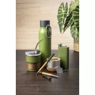   Boxa portabila, 400 mAh, 2509E17517, Everestus, Ø70x59 mm, Aluminiu, Bambus, Argintiu