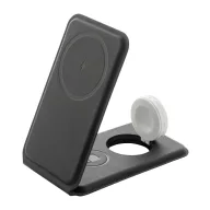   Incarcator wireless 15 W, 2509E17695, Everestus, 65x115x18 mm, Poliuretan, Metal, Negru