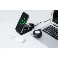   Incarcator wireless 15 W, 2509E17695, Everestus, 65x115x18 mm, Poliuretan, Metal, Negru