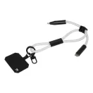 Suport lanyard pentru telefon, Everestus, 2601E14942, 58x330x10 mm, Poliester, Alb
