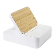   Boxa portabila, 1200 mAh, 15 W, Everestus, 2601E15076, 95x112x30 mm, ABS, Bambus, Alb