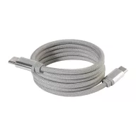   Cablu de incarcare, Everestus, 2610E17653, 60 W, 1000 mm, Aluminiu, Poliester, Argintiu