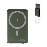   Powerbank Everestus, 2610E18011, 5000 mAh, 15 W, USB-C, 103x64x10 mm, Aluminiu, ABS, Verde Dark