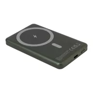   Powerbank Everestus, 2610E18011, 5000 mAh, 15 W, USB-C, 103x64x10 mm, Aluminiu, ABS, Verde Dark