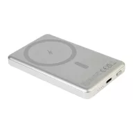   Powerbank Everestus, 2610E18012, 5000 mAh, 15 W, USB-C, 103x64x10 mm, Aluminiu, ABS, Argintiu