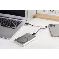   Powerbank Everestus, 2610E18012, 5000 mAh, 15 W, USB-C, 103x64x10 mm, Aluminiu, ABS, Argintiu