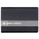 Set cadou suport carti de vizita, pix si breloc, 170×160 mm, Andre Philippe, 20FEB9610, Piele ecologica, Negru