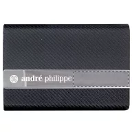   Set cadou suport carti de vizita, pix si breloc, 170×160 mm, Andre Philippe, 20FEB9610, Piele ecologica, Negru