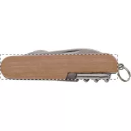   Briceag cu 9 functii, 89×24×17 mm, Everestus, 20FEB4329, Otel inoxidabil, Lemn, Natur