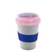   Customisable Cana termos, grip, 300 ml, ø93×130 mm, 20FEB8614, Silicon, Albastru