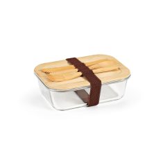   Caserola pranz, 800 ml, 2407E20599, Aodaci, 19.5x15x7 cm, Sticla, Transparent